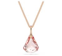 Swarovski Collier pendentif goutte de la collection Lunar, cristal rose taille Toupie, accroché à une chaîne dans un placage de ton or rose