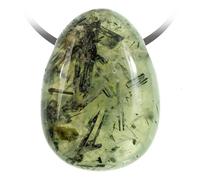 Naturosphère - Bijoux naturels C17 - Pendentif Goutte Pierre percée en préhnite épidote