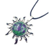 Pendentif Grand Soleil en Cristal Naturel incrusté de Pierres précieuses, Agate Rouge, Flocon de Neige, Collier de personnalité pour Hommes et Femmes, Bijoux à Usage Quotidien - 1 pièce, albât