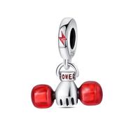 Pendentif haltère de force, breloque de bracelet en perles, convient aux bracelets de 3 mm à 4,5 mm