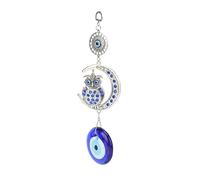Pendentif Hibou de Nuit, Lune, Mauvais œil, Alliage émaillé coloré Exquis, Cadeau de Bonne Chance, 10,04 X 3,54 X 2,36 Pouces