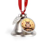 Pendentif Hibou Mignon avec clochettes de Noël Personnalisables, décoration de Sapin de Noël avec clochettes, Pendentif Clochette d'amour, décoration de fêtes de Fin d'année