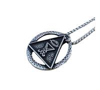 Pendentif homme en titane style rétro pyramide triangle maçonnique mystérieux