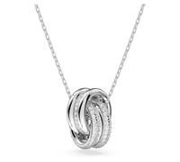 Pendentif Hyperbola, Cercles entrelacés, Blanc, Métal rhodié OS