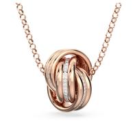 Pendentif Hyperbola, Cercles entrelacés, Blanc, Placage de ton or rosé OS