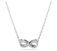 Pendentif Hyperbola, Pavé, Infini, Blanc, Métal rhodié OS