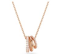 Swarovski Collier pendentif Lunar – cristal rose taille Toupie, chaîne plaquée ton or rose