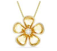 Pendentif Idyllia, Fleur, Large, Jaune, Placage de ton or OS