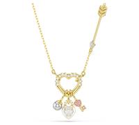 Pendentif Idyllia, Tailles variées, Cœur, clé, Rose, Doré à l’or 18 carats (750/1000) OS