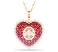 Swarovski Pendentif Idyllia, Tailles variées, Cœur, Rose, Placage de ton or