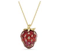 Pendentif Idyllia, Tailles variées, Fraise, Rouge, Placage de ton or OS