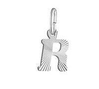 Pendentif initiale R striées - 1001 BIJOUX - Pendentif - Argent - Hauteur 2 cm - Largeur 1 cm