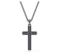 Pendentif Insigne, Croix, Gris, Métal plaqué ruthénium OS