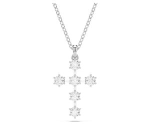 Pendentif Insigne, Taille ronde, Croix, Blanc, Métal rhodié OS