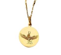 Pendentif Isis déesse égyptienne en argent sterling 925 | LK_NLC_01305 | pendentif discret et simple idéal au quotidien avec une chaîne de 45 cm (18 pouces).