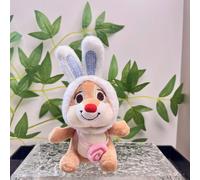 (Pendentif kaki, chaîne de 12 cm) Adorable porte-clés écureuil en peluche poupée Kiki et Didi pour sac