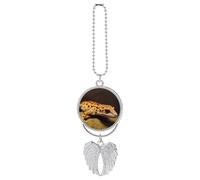 Pendentif léopard Little Gecko à suspendre pour rétroviseur de voiture, cadeau porte-bonheur à suspendre pour bureau, voiture, décoration de maison, argenté