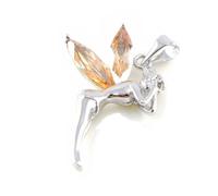 Pendentif - LES TRESORS DE LILY - Fée Clochette - Argent - Oxyde de zirconium - Marron