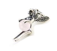 Pendentif - LES TRESORS DE LILY - Petite Fée - Argent 925 - Quartz Rose - 1.5 x 2 cm