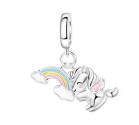 Pendentif licorne arc-en-ciel, breloque pour bracelet, compatible avec le collier bracelet pandora