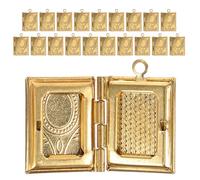 Pendentif Livre Ouvert en Cuivre Doré, Lot de 20 Pièces pour Bijoux | Forme Rectangulaire, Style Antique Classique, Finition Vieillie, pour Création DIY et Loisirs Créatifs