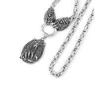 Pendentif loup en acier titane, rune griffe d'ours, collier de personnalité de style européen pour homme, accessoires