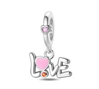 Pendentif love, accessoire de bracelet à breloques en argent sterling 925, compatible avec le collier de bracelet pandora