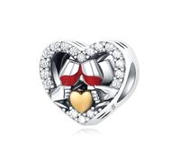 Pendentif love cup, accessoire de bracelet à breloques en argent sterling 925, compatible avec le collier de bracelet pandora