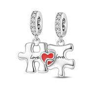 Pendentif Love Jigsaw, breloque pour bracelet, compatible avec le collier bracelet Pandora