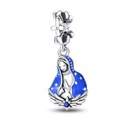 Pendentif Madonna Mary Mère de Jésus en forme d'aile d'ange en argent sterling 925 compatible avec les bracelets à breloques Pandora