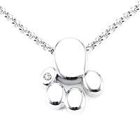 Pendentif magnétique en forme de patte de chien chat ours ours ours en argent avec chaîne à maillons avec cristaux solitaires scintillants élégants + chaîne au design rétro magnétique TRX # 1714