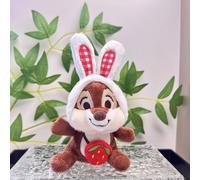 (Pendentif marron, chaîne de 12 cm) Adorable porte-clés écureuil en peluche poupée Kiki et Didi pour