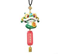 Pendentif mascotte en résine Année du serpent bénédiction Décoration de voiture pour la maison, le bureau et le Nouvel An avec détails peints à la main et couleurs vives (vert-B)