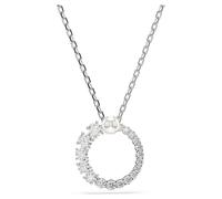 Swarovski Pendentif Matrix, Perle de cristal, Taille ronde, Blanc, Métal rhodié