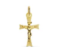 Pendentif - Médaille Christ sur la Croix Or 18 Carats 750 Jaune - Chaine Offerte - 18PCH16429