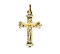 Pendentif - Médaille Christ sur la Croix Or 18 Carats 750 Jaune - Chaine Offerte - 18PCH16541