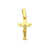 Pendentif - Médaille Christ sur la Croix Or 18 Carats 750 Jaune - Chaine Offerte