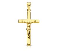Pendentif - Médaille Christ sur la Croix Or 18 Carats 750 Jaune - Chaines Offertes - 18PCH13519