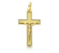 Pendentif - Médaille Christ sur la Croix Or 18 Carats 750 Jaune - Chaines Offertes - 18PCH16537
