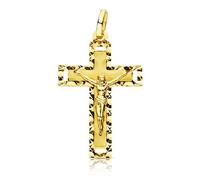 Pendentif - Médaille Christ sur la Croix Or 18 Carats 750 Jaune - Chaines Offertes - 18PCH16542