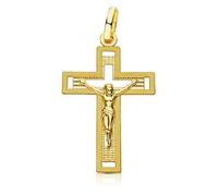 Pendentif - Médaille Christ sur la Croix Or 18 Carats 750 Jaune - Chaines Offertes - 18PCH16597