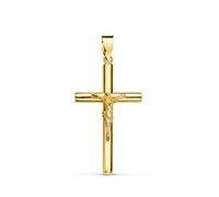 Pendentif - Médaille Christ sur la Croix Or 18 Carats 750 Jaune - Chaines Offertes - 18PCH16814