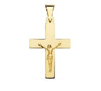 Pendentif - Médaille Christ sur la Croix Or 18 Carats 750 Jaune - Chaines Offertes - 18PCH2054