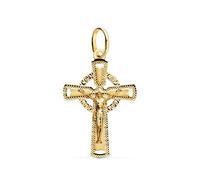 Pendentif - Médaille Christ sur la Croix Or 18 Carats 750 Jaune - Chaines Offertes - 18PCH22275
