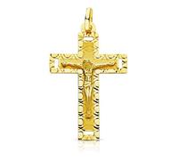 Pendentif - Médaille Christ sur la Croix Or 18 Carats 750 Jaune - Chaines Offertes - 18PCH4343