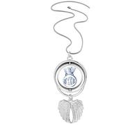 Pendentif médaille de championnat de football bleu avec ailes d'ange