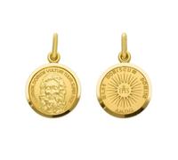 PENDENTIF MÉDAILLE EN OR JAUNE 18K, 750, AVEC VISAGE DE JÉSU CHRIST, TRÈS DÉTAILLÉ, DIAMÈTRE 15 MM.