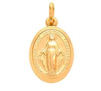 Pendentif médaille miraculeuse Sainte-Vierge en or 9 ct avec boîte de présentation