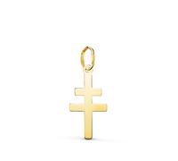Pendentif Médaille Or 18 Carats 750 Jaune - Croix de Lorraine - Chaine Offerte - Petite