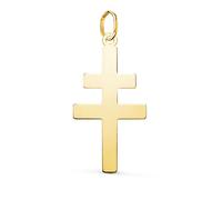 Pendentif Médaille Or 18 Carats 750 Jaune - Croix de Lorraine - Chaines Offertes - Grande
